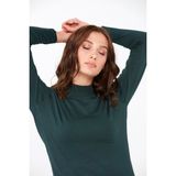 Kadın Likralı Uzun Kol Basic Yarım Balıkçı Bluz Nefti - XL