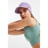 Kadin Lila Uv Korumali Katlanabilir Ustu Acik Yumusak Siperli 100 Pamuklu Penye Tenis Vizor Sapka