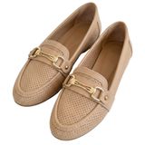 Kadın Loafer Babet Ayakkabı, Nefes Alan Delikli Tasarım, Tokalı Düz Taban, Hafif Günlük Casual Ofis Ayakkabısı (Bej, EU Ayakkabı Beden Sistemi, Yetişkin, Kadın, Sayısal, Orta, 38)