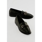 Kadın Loafer Gold Tokalı Günlük Ayakkabı Elio Siyah