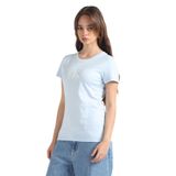 Kadın Marka Logolu Pamuklu Günlük Kullanım Mavi T-Shirt J20J222961-CYR