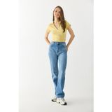 Kadın Marrakesh Dark Blue Yüksek Bel Straight Fit Jean Pantolon - Dark Blue DARK BLUE