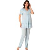 Kadın Mavi Hamile Lohusa Kısa Kollu Pijama Takımı, 2XL, Effortt8022-19804IGP266861