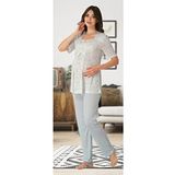 Kadın Mavi Hamile Lohusa Pijama Takımı (Mavi/M)-Effortt8012-19804IGP27168090
