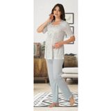 Kadın Mavi Hamile Lohusa Pijama Takımı (Mavi/XL)-Effortt8012-19804IGP27168092