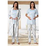 Kadın Mavi Hamile Lohusa Sabahlıklı Spor Pijama Takımı (Mavi/M)-ES6024EF-19804IGP254134