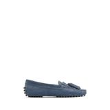 Kadın Mavi Püsküllü Süet Deri Loafer 26PFD290510