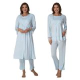 Kadın Mavi Sabahlıklı Hamile Lohusa Pijama Takımı, L, B2018EF-89D0018311427