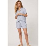 Kadın Mediterranean Cepli Şortlu Pijama Takımı Mavi