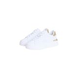 Kadın Metalik Detaylı Platform Tabanlı Sneaker - Beyaz/Gold