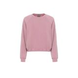 Kadın Metalik Efektli Logo Uzun Kol Rahat Kesim Lastikli Etek Ucu Pembe Sweatshirt 7W000444 AF12643-UA272