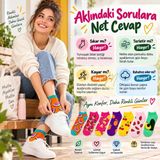 Kadın Meyve Desenli Patik Çorap 7'Li Hediye Kutulu Set | Renkli, Rahat Ve Esnek Günlük Çorap