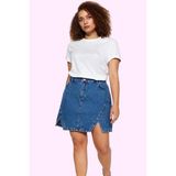 Kadın Mini Denim Etek Renk Yüksek Bel A line Pamuk Yaz Kombinleri Günlük Kullanım Hafta Sonu