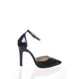 Kadın Moda Ayna Desenli Lazer Kesim Stiletto Klasik Ayakkabı Topuklu Nişan Gece Abiye Ayakkabı