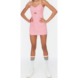 Kadın Moda Boru Paça Kalp Yaka Ekose Kareli Desen Kısa Pencere Detaylı Askılı Mini Dokuma Tulum