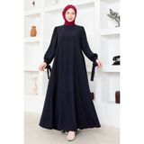 Kadın Moda Giyim Tesettür Elbise Ferace 2696 - Lacivert - 42