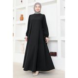 Kadın Moda Giyim Tesettür Elbise Ferace 2696 - Siyah - 42