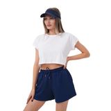 Kadın Modal Şort Beli Lastikli Cepli Şort MODAL-ŞORT (Lacivert, L)