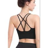 Kadın Modern Stil Siyah Çarpraz İpli Spor Büstiyer