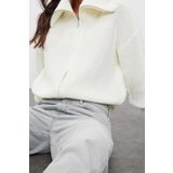 Kadın Modern Tarz Oversize Devrik Yaka Regular Triko Hırka