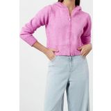 Kadın Modern Tarz Regular Kapüşonlu Crop Triko Hırka