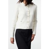 Kadın Modern Tarz Slim Bisiklet Yaka Crop Triko Hırka