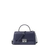 Kadın Monogram Logo Desenli Manyetik Kapamalı Ayarlanabilir Askılı Lacivert Omuz Çantası 32R6S2RC0B-DRESSBLUE