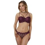 Kadın Mor Destekli Dantelli Bralet Sütyen Külot Takım, 85B, BB4491NT-19804IGP27190923