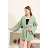 Kadın Müslin Kimono Ceket - Çağla Yeşili