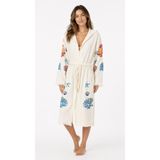 Kadın Müslin Plaj Kimonosu Kapüşonlu%100 Pamuk Baskılı Yazlık Kimono Bornoz XXL