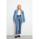 Kadın Nadia Dark Blue High Rise Stove Pipe Jean Pantolon - Dark Blue DARK BLUE