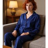 Kadın Nakışlı Gömlek Pantolon Pijama Takımı Fonksiyonel Dayanıklı Kaliteli Konforlu Modern