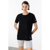 Kadın Nem Emici Hızlı Kuruma Atletik Teknik Performans Spor T-shirt DRIFIT-KISAKOL Siyah S