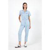 Kadın Norah Sky Blue Kısa Kollu Jean Tulum%100 Pamuk - Sky Blue SKY BLUE
