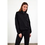Kadın Norah Yakası Detaylı Regular Fit Sweatshirt - Siyah SİYAH