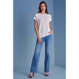 Kadın Normal Bel Geniş Paça Denim Mavi Jeans 25217-PANT-04