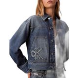 Kadın Normal Kalıp CK Logolu Crop Lacivert Ceket LV047E906G-3NL