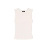 Kadın Normal Kalıp Kolsuz Dokuma Kumaş Ekru T-Shirt XW002361 AF14668-U1003