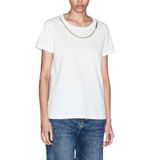 Kadın Normal Kalıp Logo Baskılı Yuvarlak Yaka Pamuklu Kısa Kollu Beyaz T-Shirt XW002329 AF10356-U0002