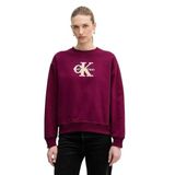 Kadın Normal Kalıp Pamuklu Logo İşlemeli Uzun Kollu Mor Sweatshirt LV047E825G-2E5