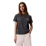 Kadın Normal Kalıp Pamuklu Yuvarlak Yakalı CK Logo Baskılı Kısa Kollu Pembe T-Shirt LV047G826G-4TJ