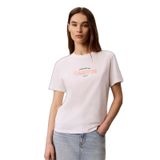 Kadın Normal Kalıp Yuvarlak Yakalı Logo Baskılı Kısa Kollu Beyaz T-Shirt LV047G807G-YAF