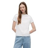 Kadın Normal Kalıp Yuvarlak Yakalı Logo İmzalı Pamuklu Kısa Kollu Beyaz T-Shirt DW0DW22905-YBL