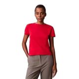 Kadın Normal Kalıp Yuvarlak Yakalı Pamuklu Kısa Kollu Kırmızı T-Shirt LV044E205G-VMT