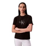 Kadın Normal Kalıp Yuvarlak Yakalı%100 Pamuk CK Logo Baskılı Kısa Kollu Bej T-Shirt LV047B865G-C7P