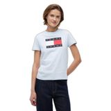 Kadın Normal Kesim Logo Baskılı Yuvarlak Yakalı Kısa Kollu Mavi T-Shirt DW0DW22562-C1R