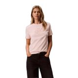Kadın Normal Kesim Logo İşlemeli Pamuklu Yuvarlak Yakalı Kısa Kollu Pembe T-Shirt LV047G829G-VG3