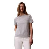 Kadın Normal Kesim Pamuklu Yuvarlak Yakalı CK Logo Baskılı Kısa Kollu Gri T-Shirt LV047G831G-P79