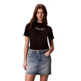 Kadın Normal Kesim Yuvarlak Yakalı Logo Baskılı Pamuklu Kısa Kollu Siyah T-Shirt LV047G804G-UB1