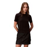 Kadın Normal Kesim Yuvarlak Yakalı Pamuklu Logo Nakışlı Kısa Kollu Siyah T-Shirt LV044C905G-UB1